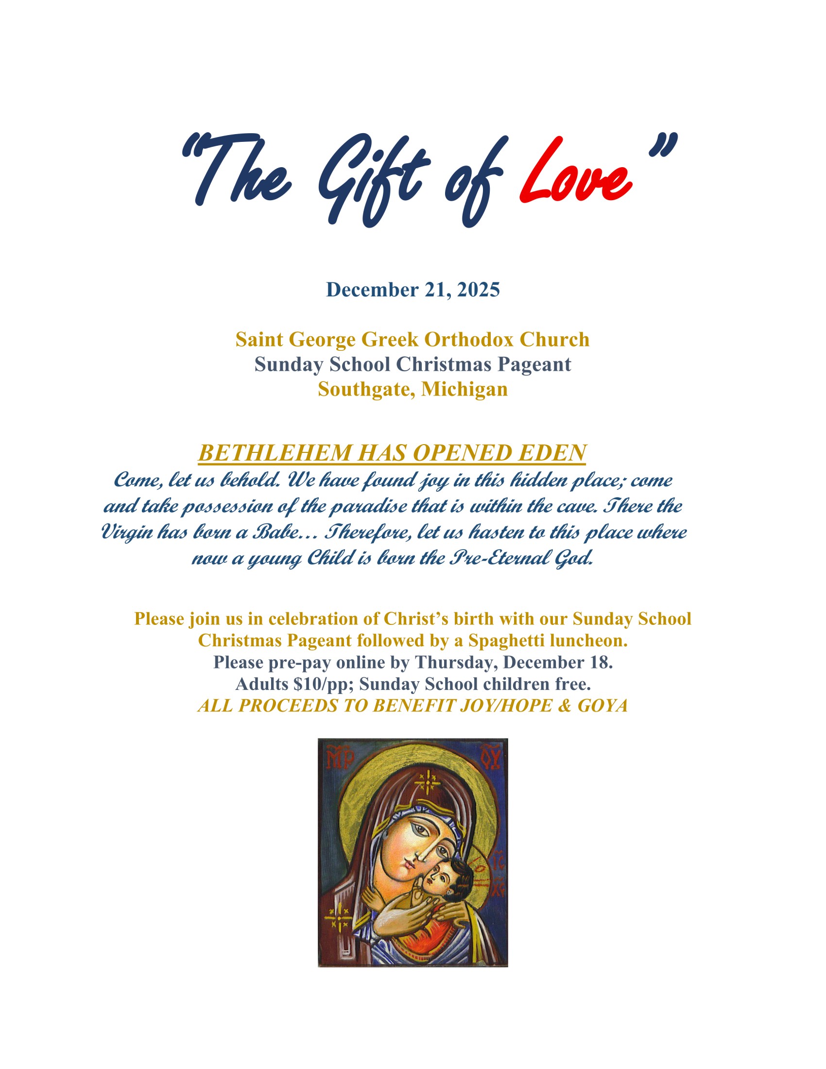 Sunday School Christmas Pageant