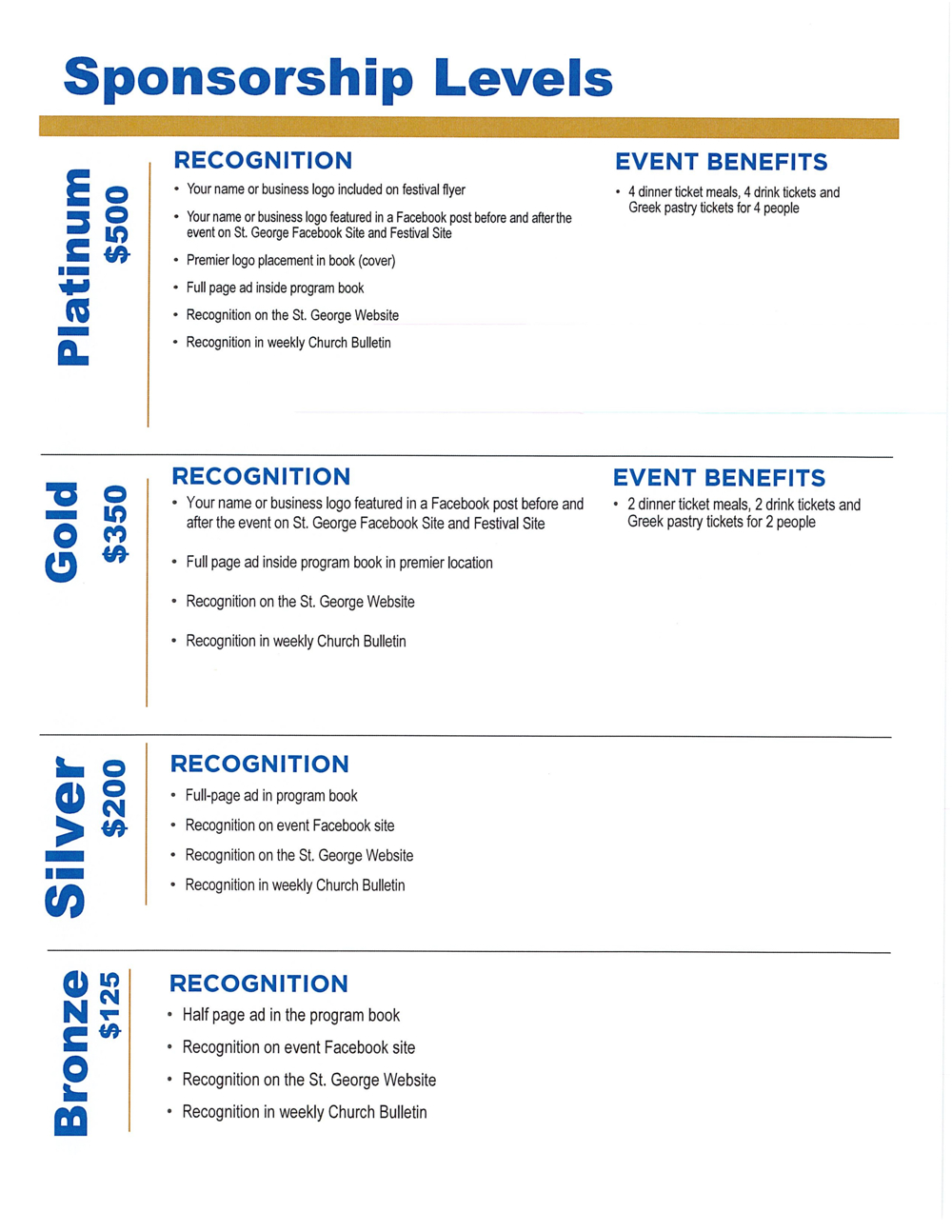 Greek Fest Sponsorship